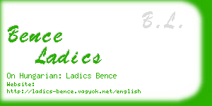 bence ladics business card